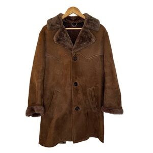 Vintage Morlands Brown Lambskin Shearling Coat